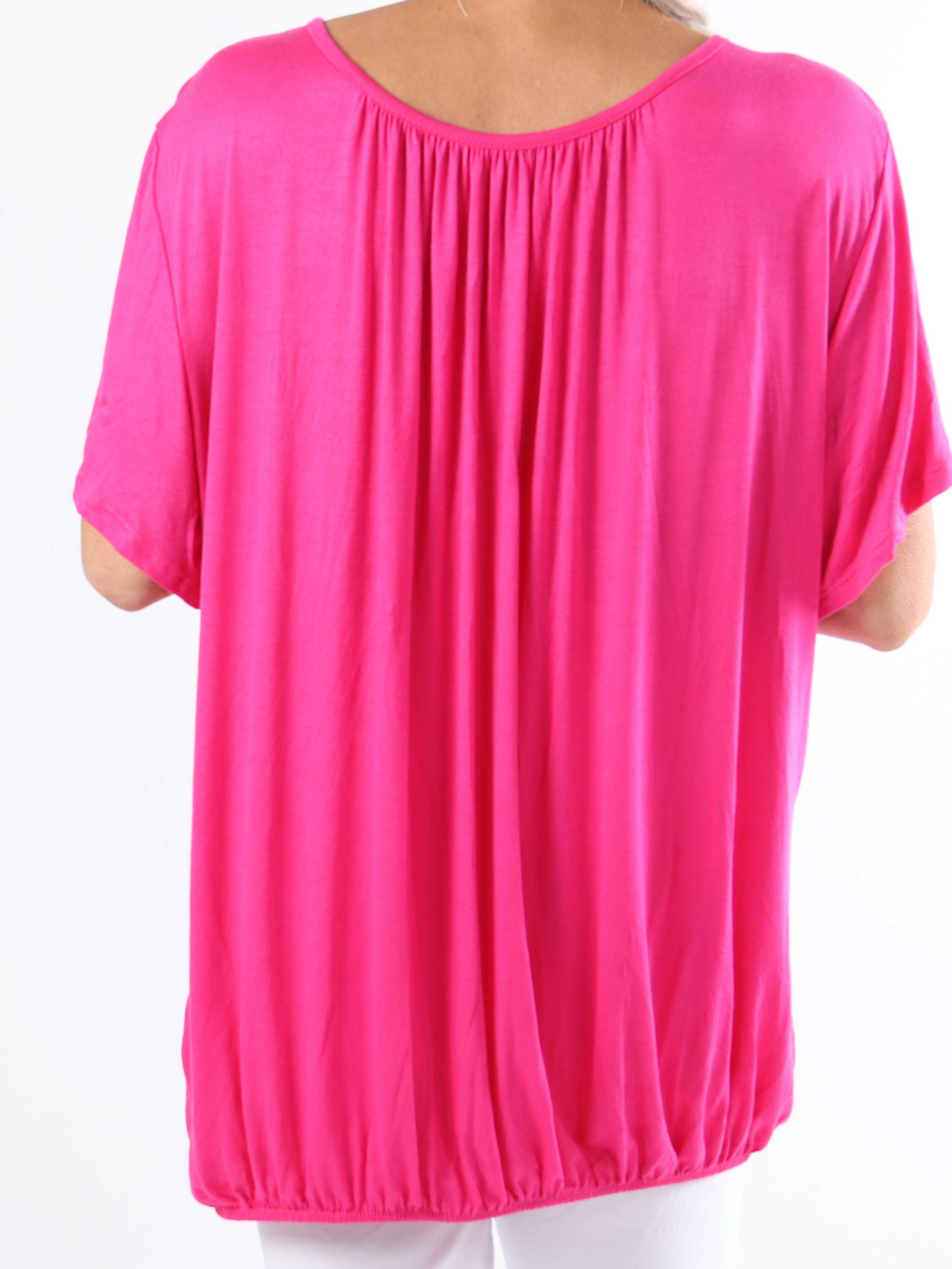 Miracle t-shirt - Basis t-shirt i plus size med elastik forneden (bestseller)